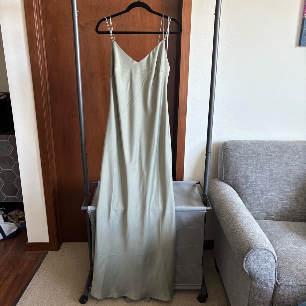 NWT BHLDN Anthropologie Elegant sage Slip Dress sz 10 - Picture 4 of 7